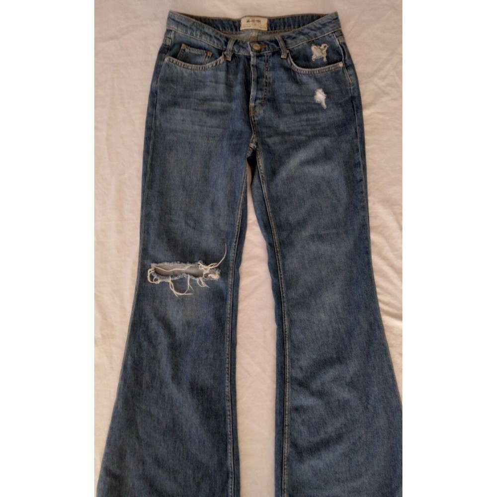 We The Free Heritage Flare Free People Jeans Size 28 Distressed Y2K Button Fly - Picture 4 of 14
